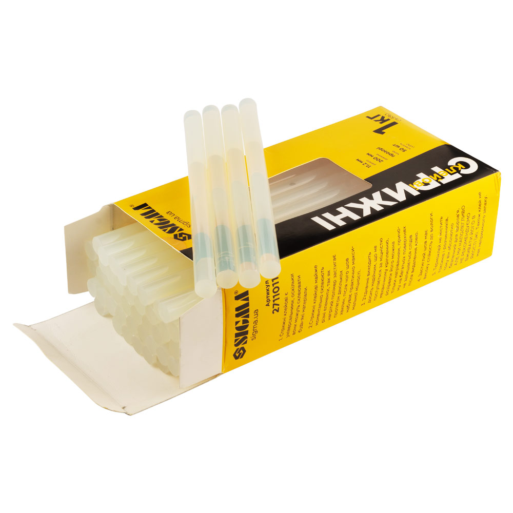 Стрижні клейові Sigma Ø11.2 х 200 мм 1 кг (прозорі)