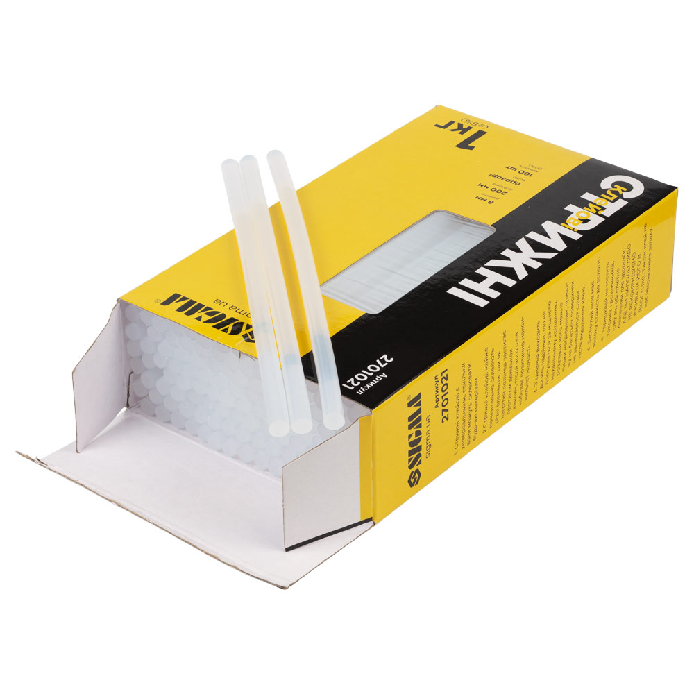 Стержни клеевые Sigma Ø8 х 200 мм 1 кг (прозрачные)