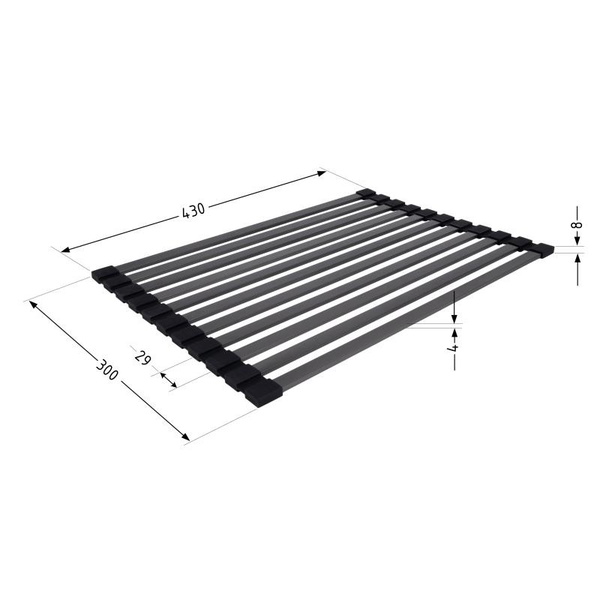 Сушарка на кухонну мийку Lidz Acsis LA14 Black, плоска основа, для посуду 430 х 300 мм (LDACSLA14BLM49768)