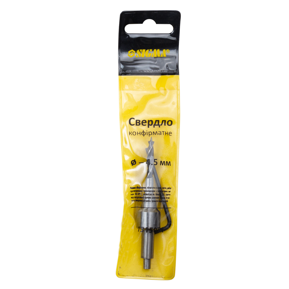 Свердло по дереву Sigma конфірматне Ø4.5 мм