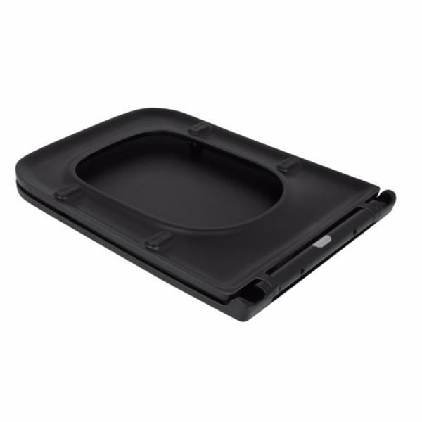 Сидіння для унітаза (Gemini) 435 x 357 x 37 мм, Matt Black, з мікроліфтом, Slim Duroplast, Quick Release Qtap (QT99HY2312MB)