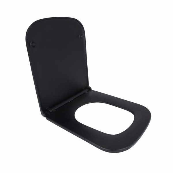 Сиденье для унитаза Qtap Tern 420 х 340 х 35 мм, Matt Black, с микролифтом, Slim Duroplast, Quick Release (QT99HY2322MB)