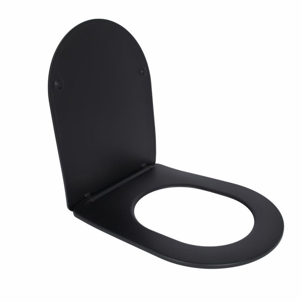 Сидіння для унітаза (Robin 660, Scorpio 520, 660) 460 x 362 x 50 мм, Matt Black, з мікроліфтом, Slim Duroplast, Quick Release Qtap (QTSC179MB47352)