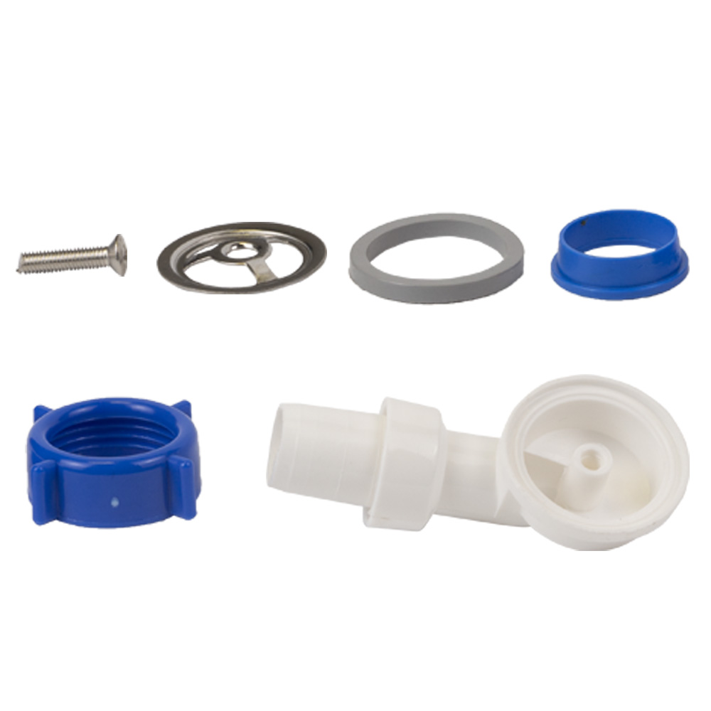 Сифон для кухонної мийки Tau з нержавіючим випуском 3½" круглим переливом і гнучким відведенням Ø40/50 мм