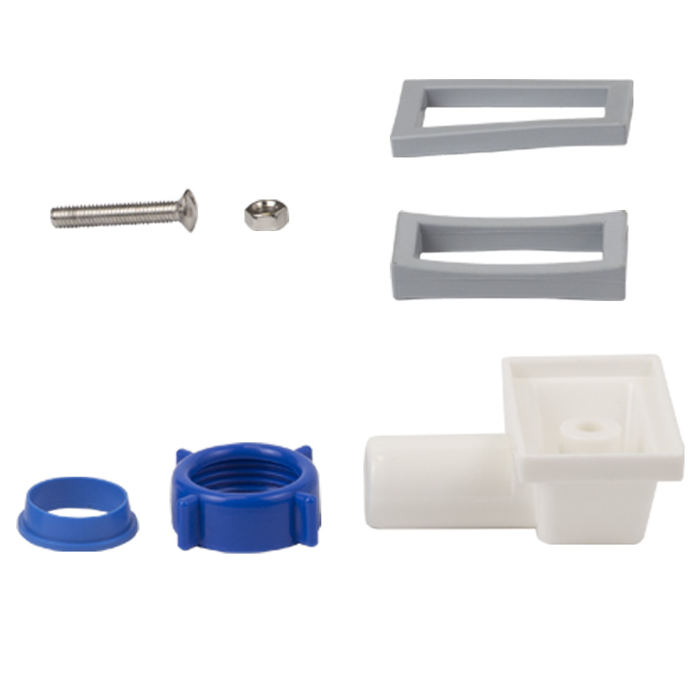 Сифон для кухонної мийки Tau з нержавіючим випуском 3½" квадратним переливом і гнучким відведенням Ø40/50 мм