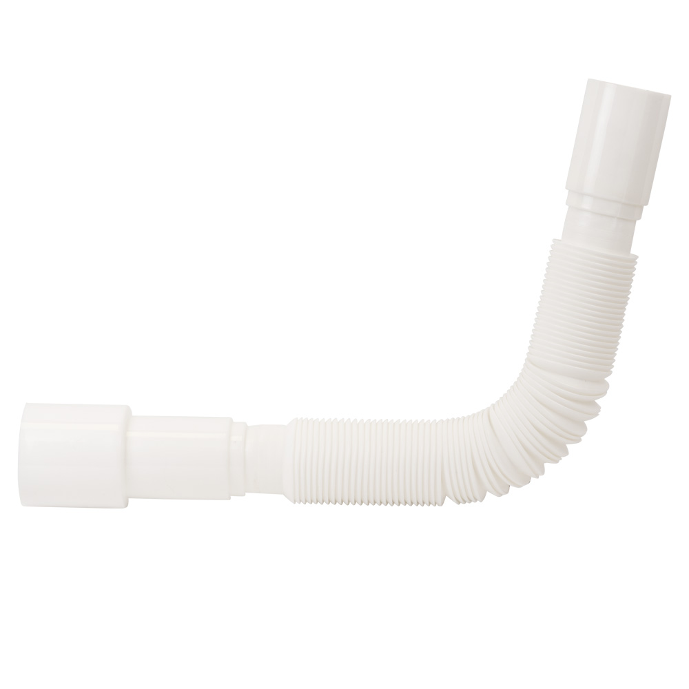 Сифон для кухонної мийки Tau з нержавіючим випуском 3½" квадратним переливом і гнучким відведенням Ø40/50 мм