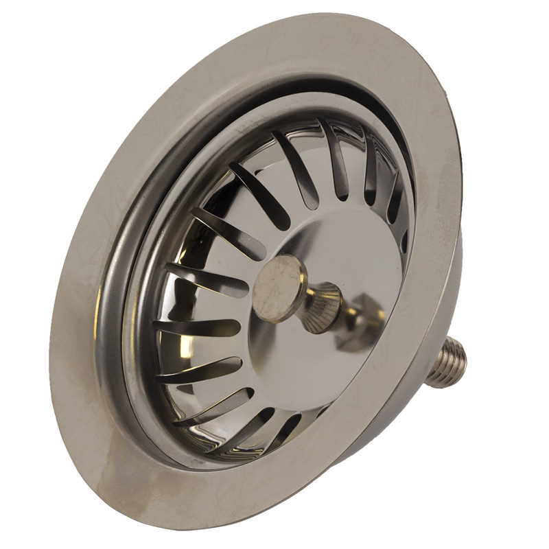 Сифон для кухонної мийки Tau з нержавіючим випуском 3½" виведенням під пральну машину круглим переливом і гнучким відведенням Ø40/50 мм