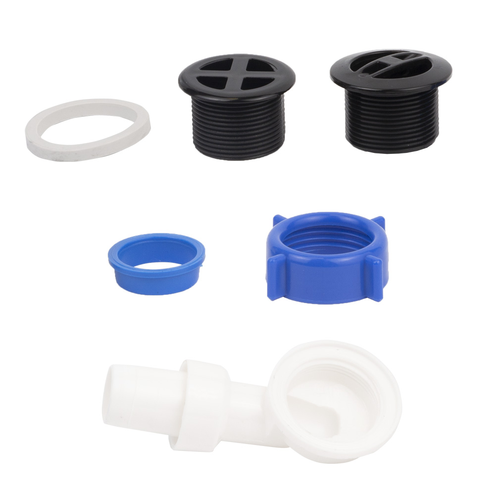 Сифон для кухонної мийки Tau з пластиковим випуском 3½" виведенням під пральну машину круглим переливом і гнучким відведенням Ø40/50 мм (Чорний)