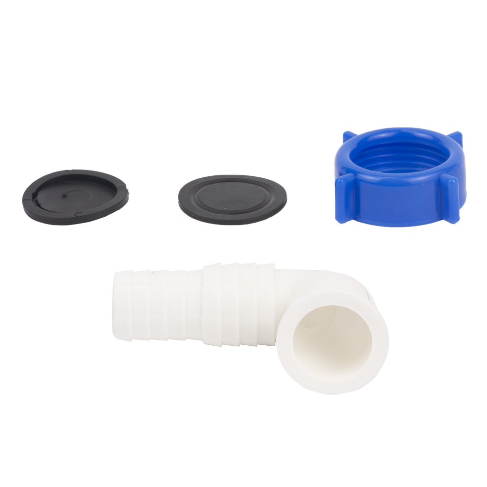 Сифон для кухонної мийки Tau з пластиковим випуском 3½" виведенням під пральну машину круглим переливом і гнучким відведенням Ø40/50 мм (Чорний)