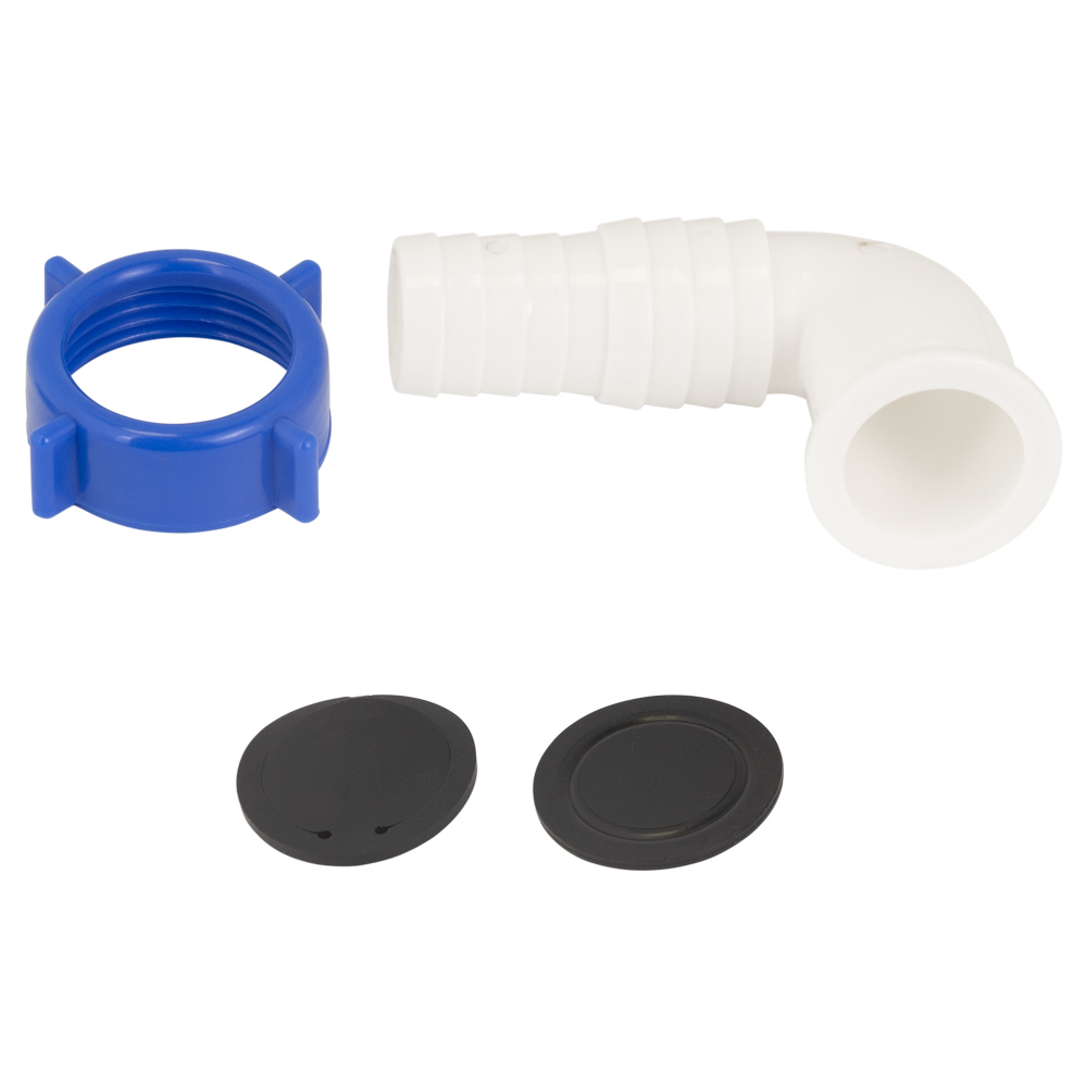 Сифон для кухонної мийки Tau з пластиковим випуском 3½" виведенням під пральну машину квадратним переливом і гнучким відведенням Ø40/50 мм (Чорний)