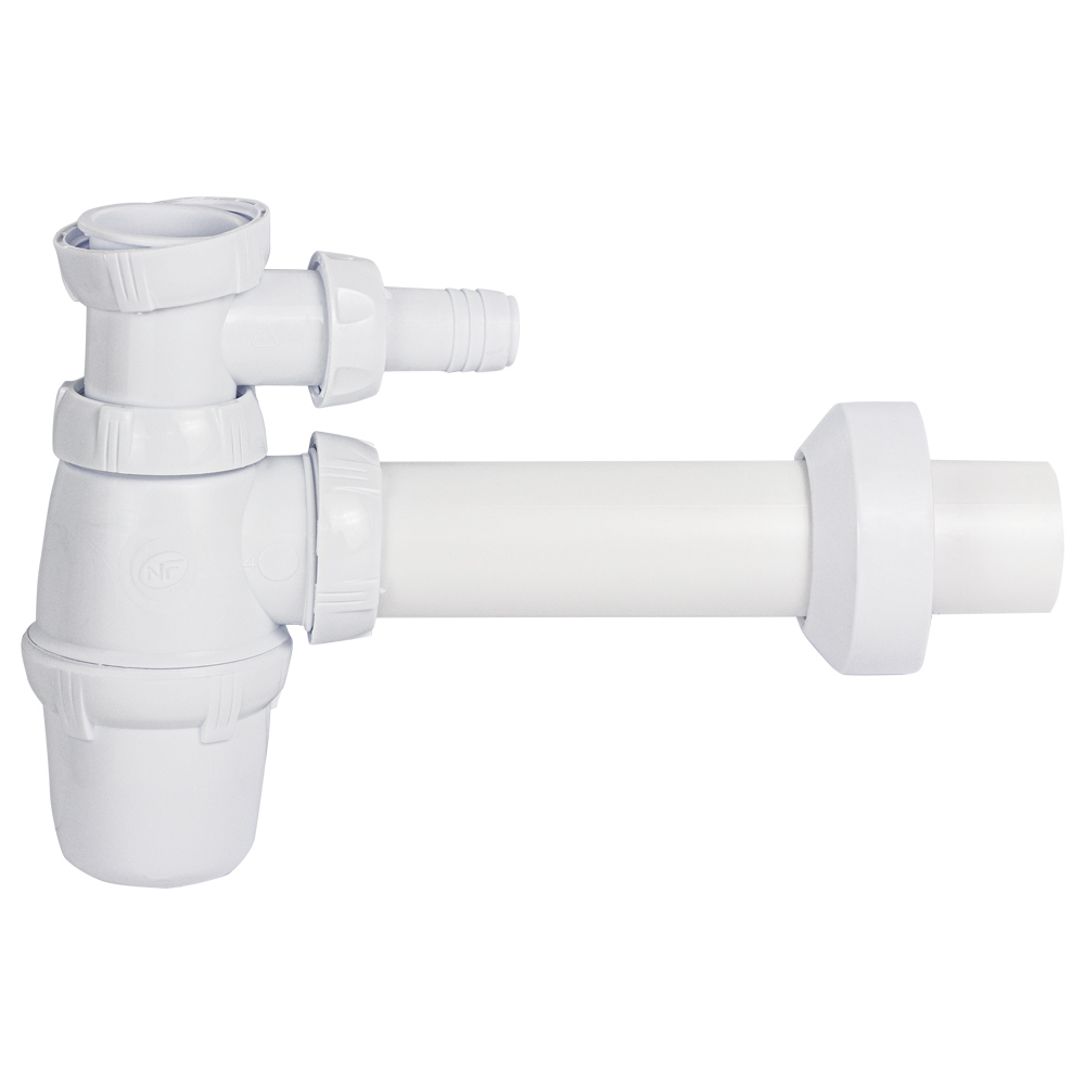 Сифон для кухонної мийки Wirquin з підведенням 1½"×Ø40 мм