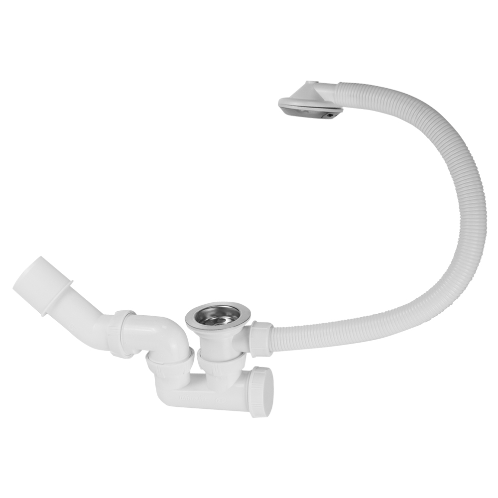 Сифон для ванни Wirquin з пробкою на ланцюжку та адаптером Ø40/50 мм