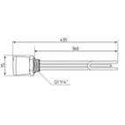 ТЭН с термостатом Galmet GE, 3 кВт, 230 В - 5/4" (1 1/4") (100-140 л) (41030001)