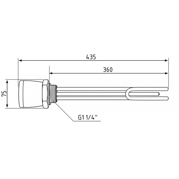 ТЭН с термостатом Galmet GE, 3 кВт, 230 В - 5/4" (1 1/4") (100-140 л) (41030001)