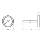 Термометр Icma 0-120°С для антиконденсационного клапана (№134)