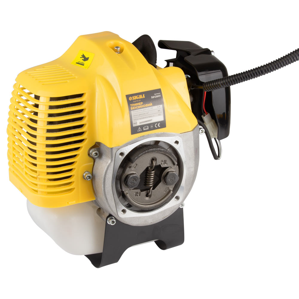 Тример Sigma бензиновий 2.4 кВт 43.0 см³ жорсткий вал U-ручка (котушка, ніж) (з 2х частин)