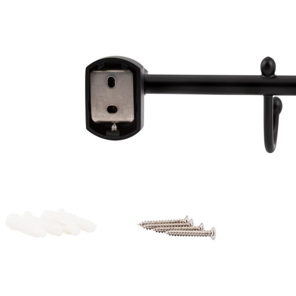 Тримач для рушника Qtap Liberty 3 гачка 365 мм Black (QTLIBBLM1154-3)