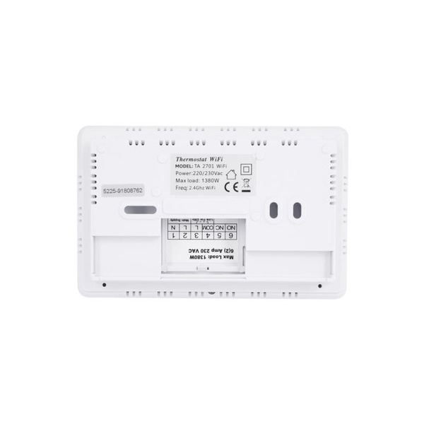 Недельный программируемый термостат Thermo Alliance ТА-2701WiFi сенсорный c WiFi