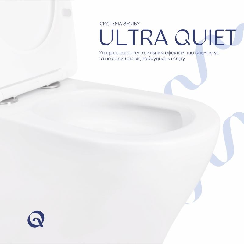Унітаз-компакт Qtap Cardinal Ultra Quiet безобідковий із сидінням Soft-close (QT04222168AUQ3W)