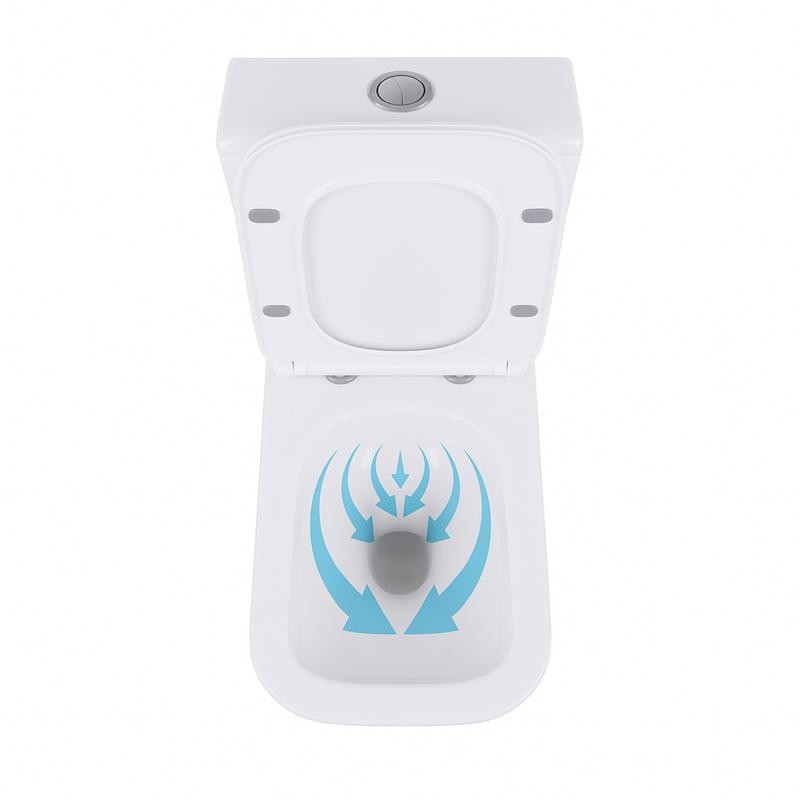 Унітаз-компакт Qtap Crow безобідковий із сидінням Soft-close (QT05222170W)