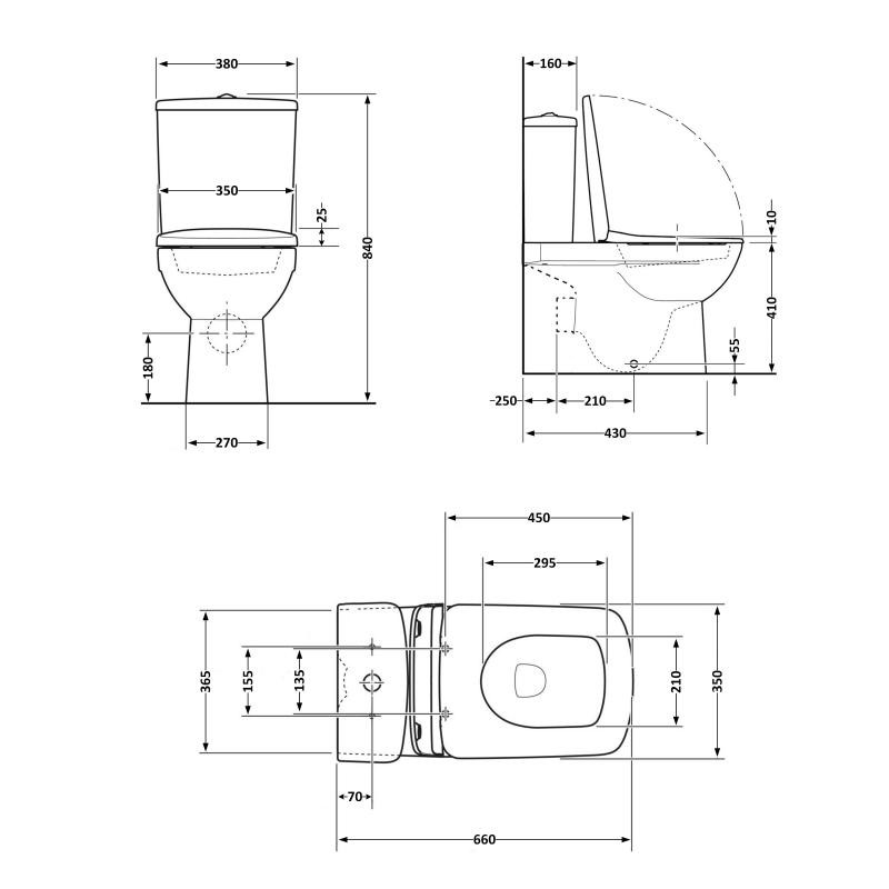 Унітаз-компакт Qtap Kalao безободковий із сидінням Soft-close (QT08221213AW)
