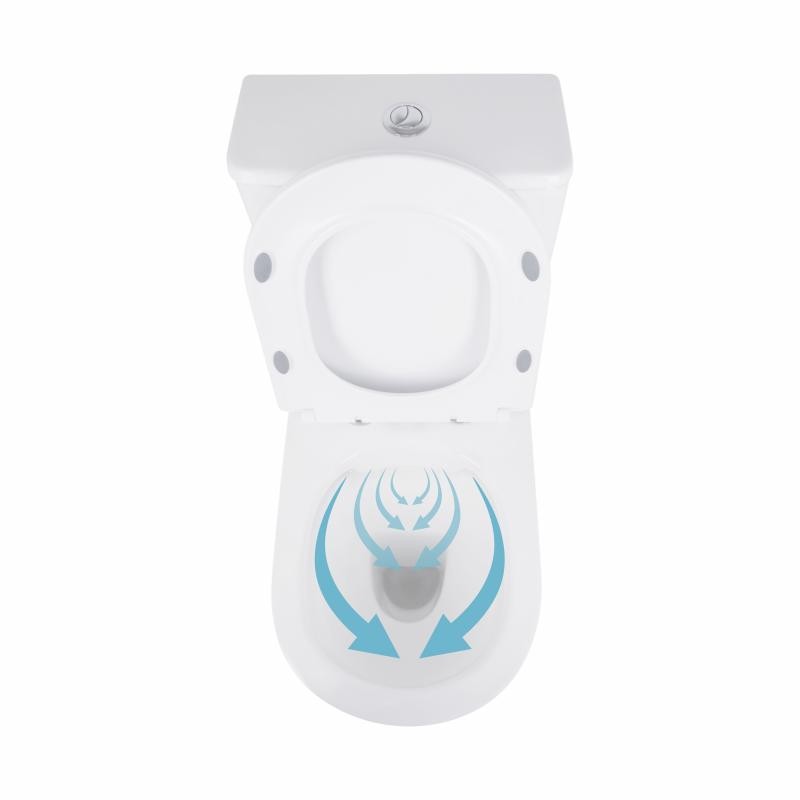Унітаз-компакт Qtap Presto безободковий із сидінням Soft-close (QT24221217AW)