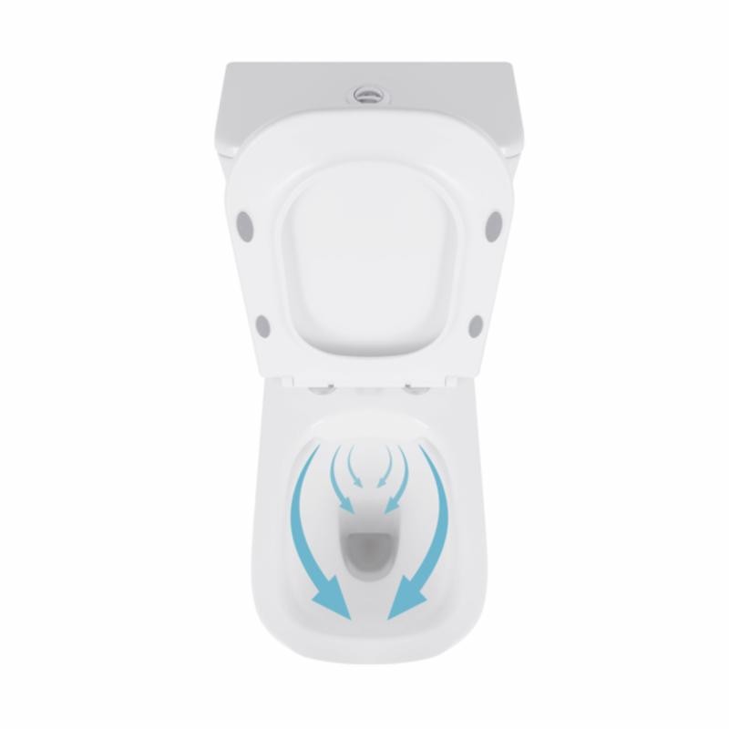 Унітаз-компакт Qtap Presto Quadro безободковий з сидінням Soft-close (QT24221215AW)