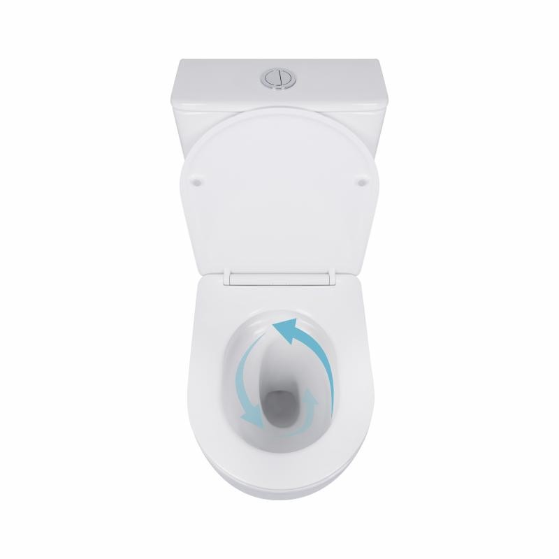 Унітаз-компакт Qtap Robin Ultra Quiet безобідковий із сидінням Soft-close (QT13226089AW)