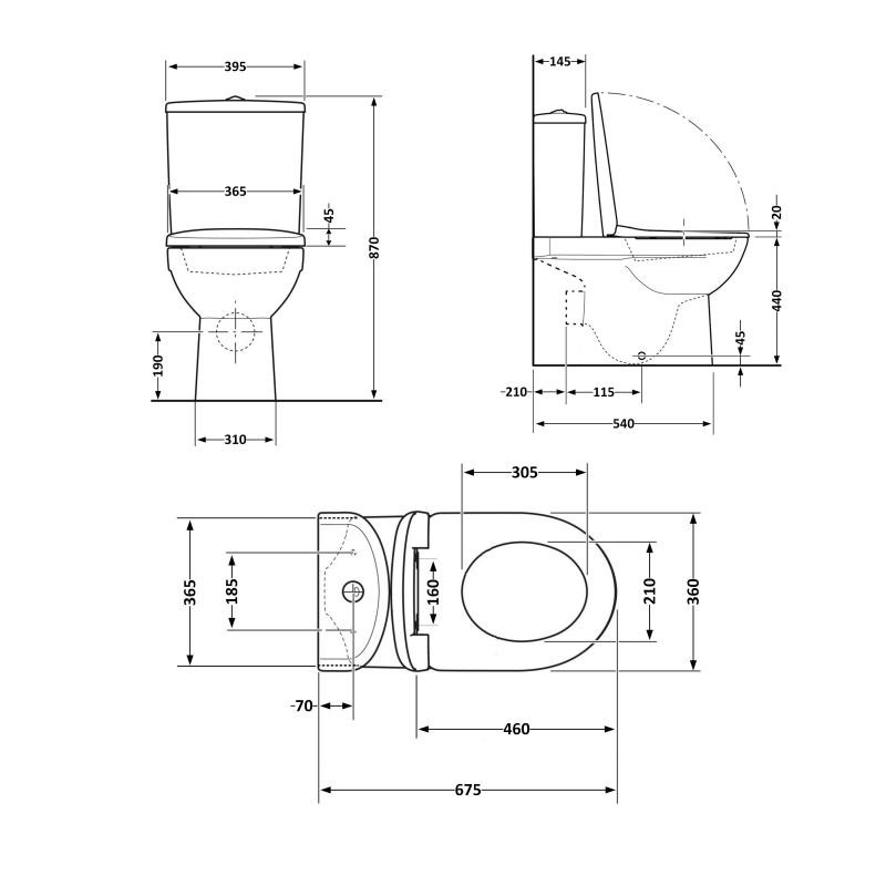 Унітаз-компакт Qtap Scorpio безободковий Ultra Quiet з сидінням Soft-close (QT14226088AW)
