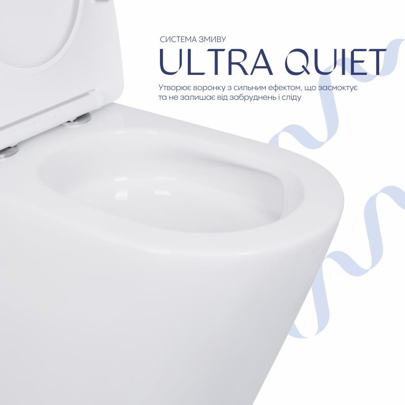 Унітаз-компакт Qtap Scorpio безободковий Ultra Quiet з сидінням Soft-close (QT14226088AW)