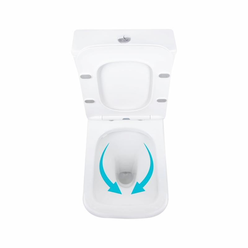 Унітаз підлоговий Qtap Aries Rimless безобідковий з сидінням Soft-close WHITE (QT03228302W)