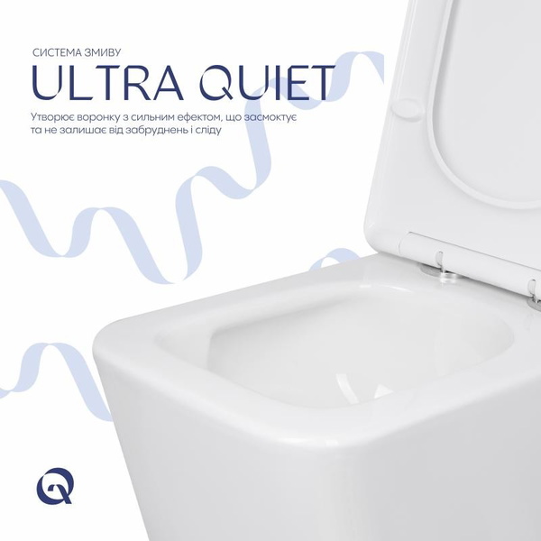 Унітаз підлоговий Qtap Crow Ultra Quiet безобідковий з сидінням Soft-close (QTCRO27W51028)