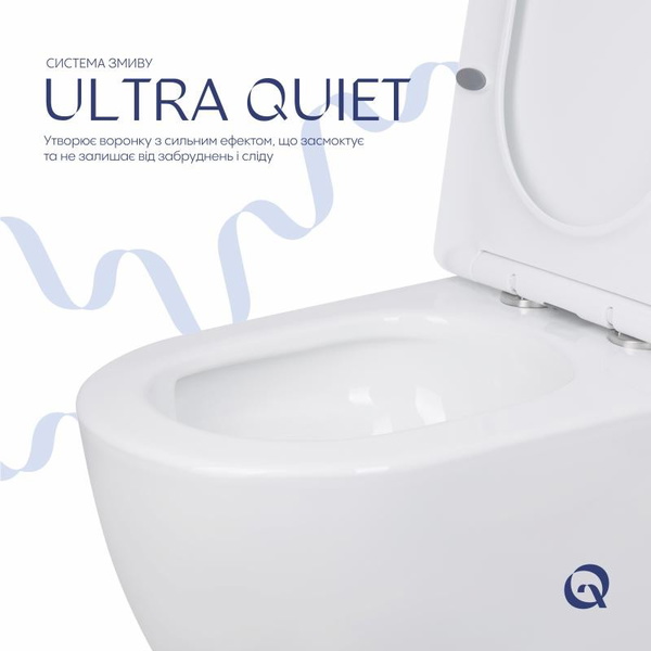 Унітаз підлоговий Qtap Jay Ultra Quiet із сидінням Soft-close 640 x 360 x 835 мм White (QT07222175TW)