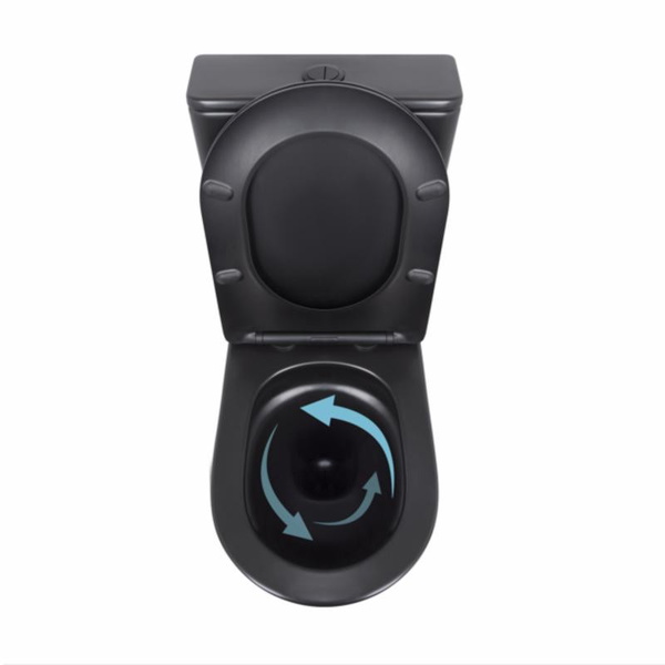 Унітаз підлоговий Qtap Scorpio Ultra Quiet безободковий із сидінням Soft-Close MATT BLACK (QT14226088AMB)