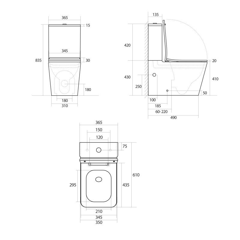 Унітаз підлоговий Qtap Tern Ultra Quiet безобідковий із сидінням Soft-Close White (QT17226003AW)
