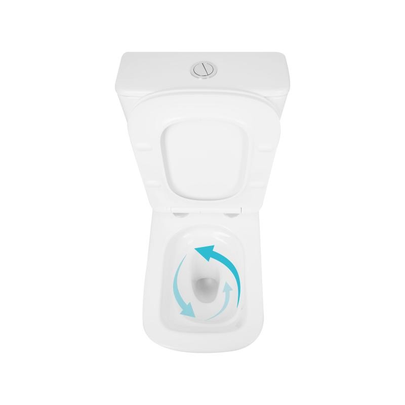 Унітаз підлоговий Qtap Tern Ultra Quiet безобідковий із сидінням Soft-Close White (QT17226003AW)