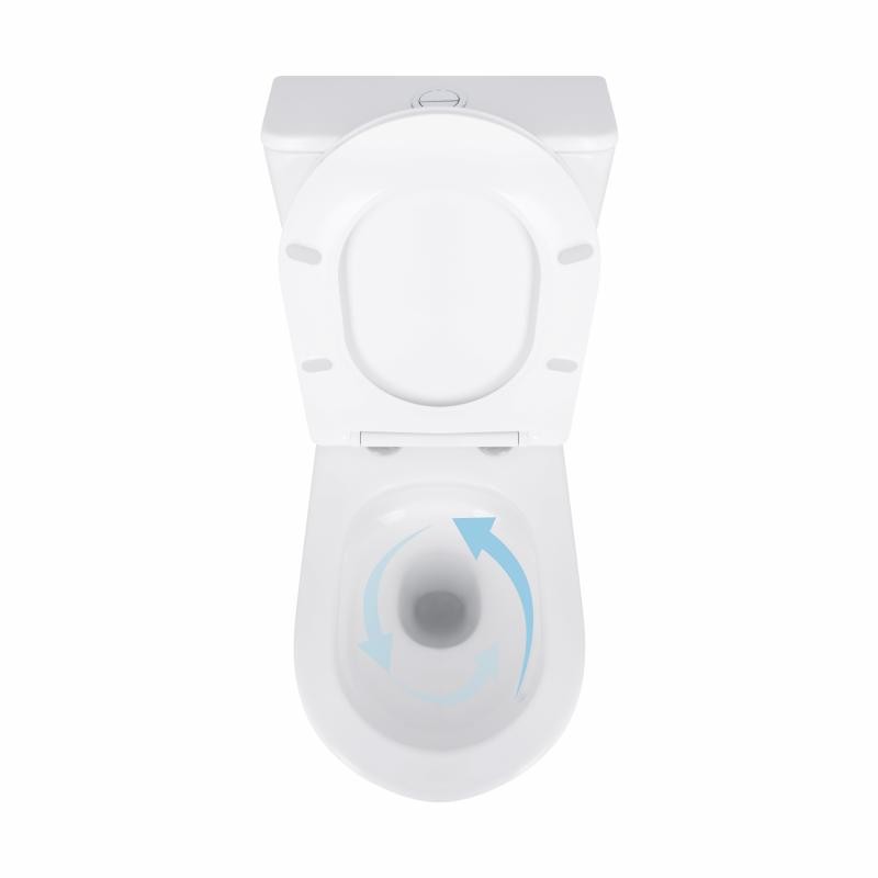 Унітаз підлоговий Qtap Virgo Ultra Quiet безобідковий з сидінням Soft-close WHITE (QT18226092AW)