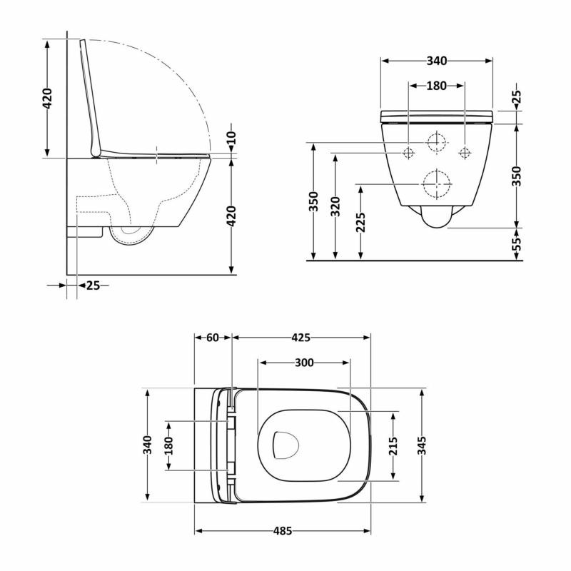 Унітаз підвісний Qtap Crow безобідковий із сидінням Soft-close (QT05335171W)