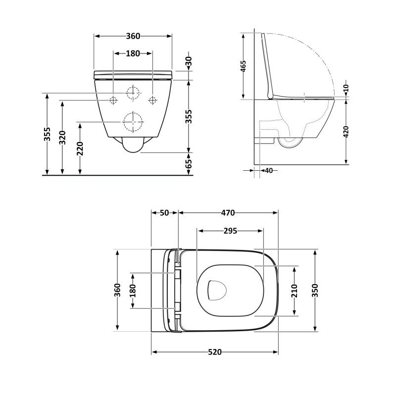 Унітаз підвісний Qtap Crow Rimless безобідковий із сидінням Soft-close (QT05335170W)