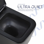 Унитаз подвесной Qtap Crow Ultra Quiet 485 x 340 x 290 мм, Matt Black, с сиденьем Slim Duroplast/ Soft-close / Quick Release (QT05335171MB)