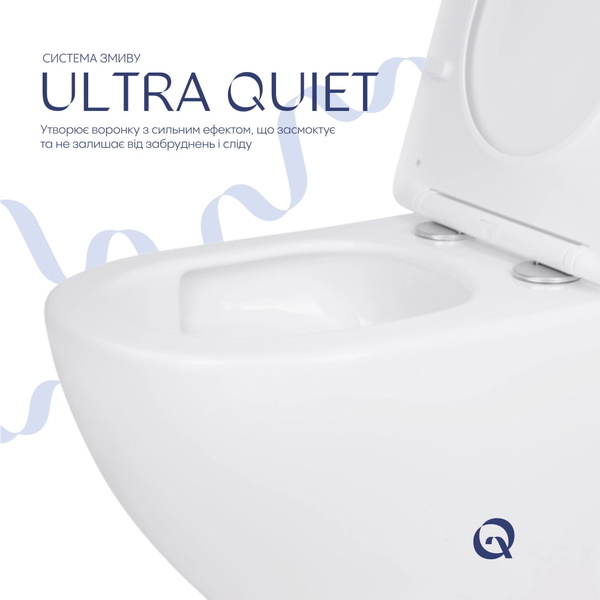 Унітаз підвісний Qtap Jay безободковий із сидінням Soft-close (QT07335175W)