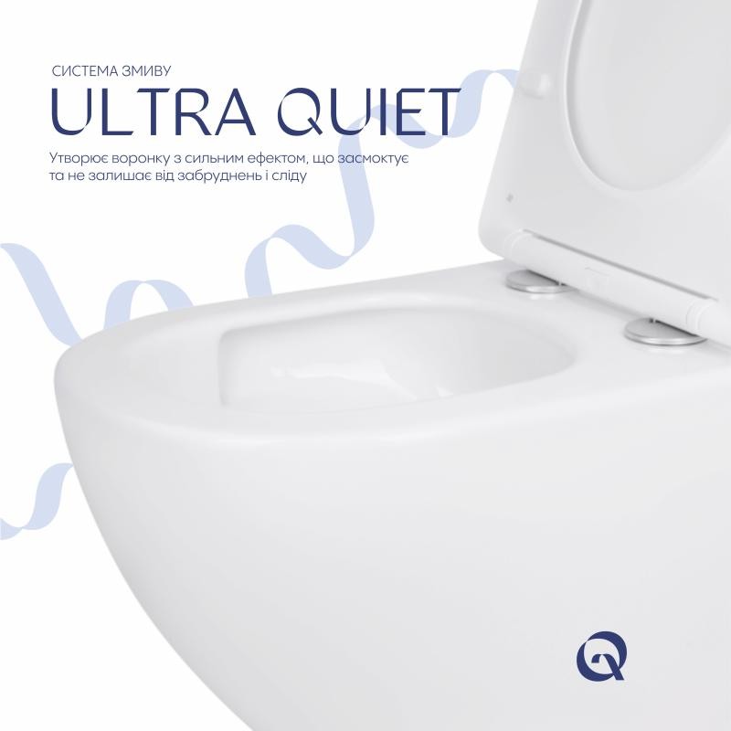 Унітаз підвісний Qtap Jay безободковий Ultra Quiet з сидінням Soft-close (QT07335177W)