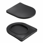 Унитаз подвесной Qtap Jay Ultra Quiet 485 х 360 х 320 мм, Matt Black, сиденьем Slim Duroplast / Soft-close / Quick Relase (QT07335177MB)