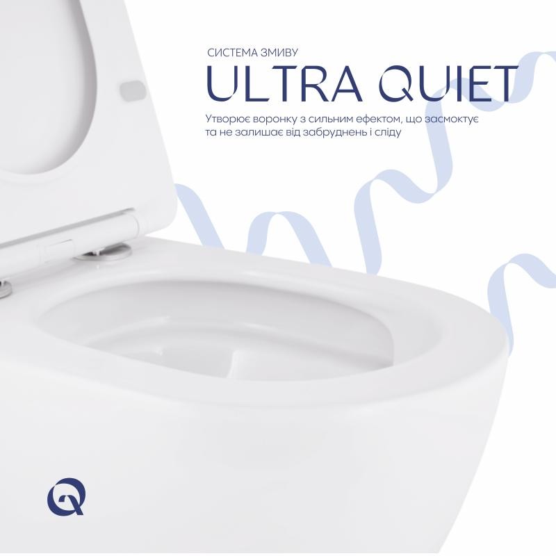 Унітаз підвісний Qtap Robin New безободковий із сидінням Soft-close (QT13332381ASW)