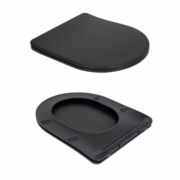 Унітаз підвісний Qtap Robin New Ultra Quiet із сидінням із сидінням Soft-Close MATT BLACK (QT13332381АSMB)