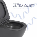 Унітаз підвісний Qtap Robin Ultra Quiet 520 x 365 x 340 мм, Anthracite, із сидінням Slim Duroplast / Soft-close / Quick Release (QTROB26AN48995)