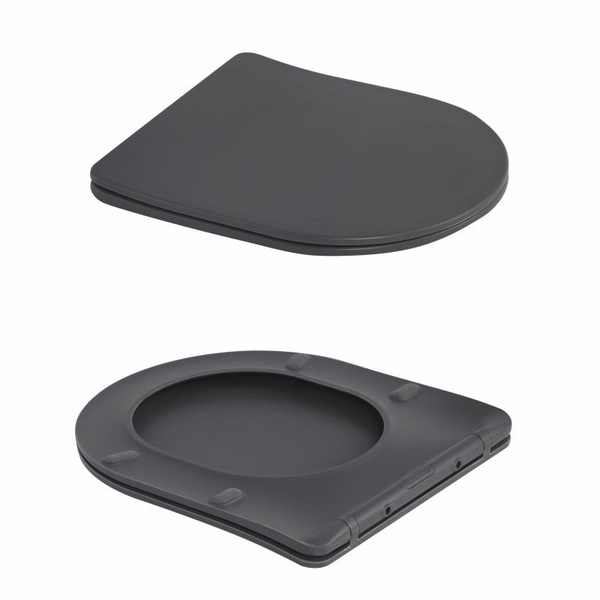Унітаз підвісний Qtap Robin Ultra Quiet 520 x 365 x 340 мм, Anthracite, із сидінням Slim Duroplast / Soft-close / Quick Release (QTROB26AN48995)