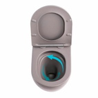 Унитаз подвесной Qtap Robin Ultra Quiet 520 x 365 x 340 мм, Stone grey, с сиденьем Slim Duroplast / Soft-close / Quick Release (QTROB26SG48996)