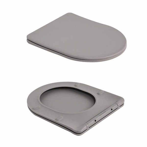 Унитаз подвесной Qtap Robin Ultra Quiet 520 x 365 x 340 мм, Stone grey, с сиденьем Slim Duroplast / Soft-close / Quick Release (QTROB26SG48996)