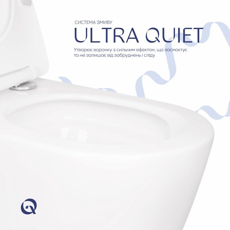 Унітаз підвісний Qtap Scorpio безободковий Ultra Quiet з сидінням Soft-close (QT14332380AW)